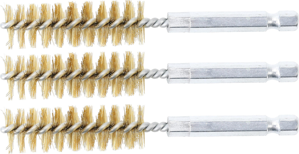 Žalvariniai šepečiai vamzdeliams | 15 mm | 6,3 mm (1/4") | 3 vnt. (3078-15-M)