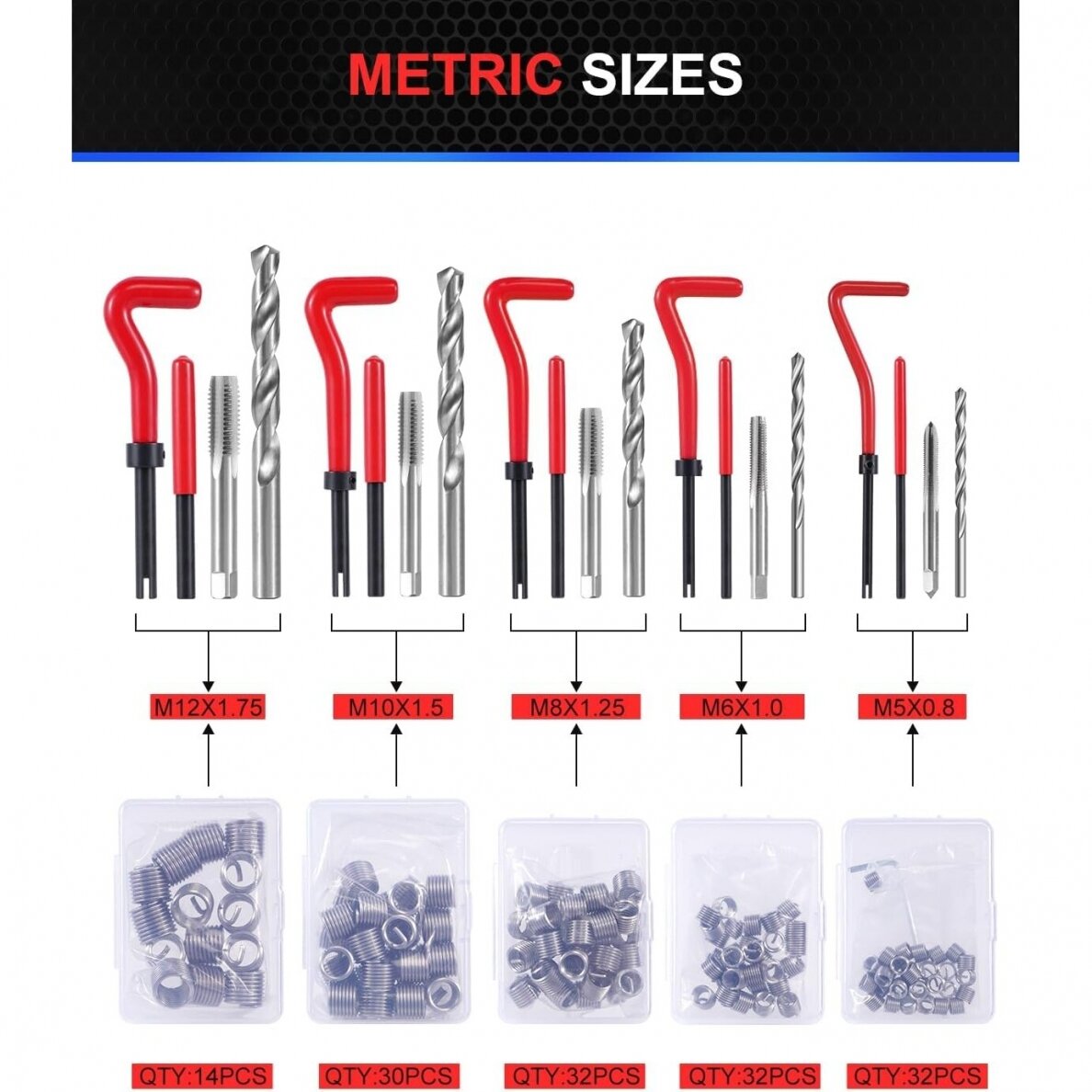 THREAD REPAIR KIT | M5 - M12 | HSS4241 | 320 PCS. (SK091320)