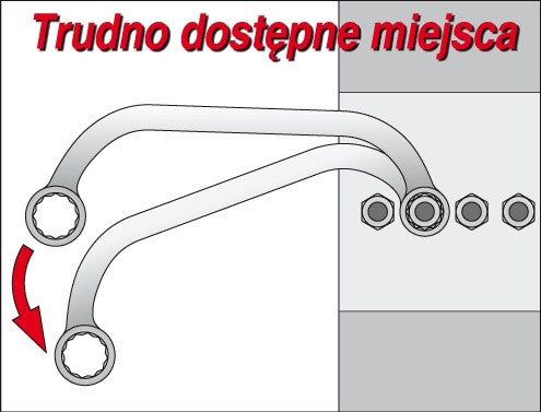 Raktas lenktas C formos 16x17 mm (YT-0173)