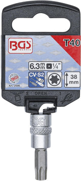 Antgalis įpresuotas į galvutę | 6.3 mm (1/4") | T-Star (Torx) T40 (2596)