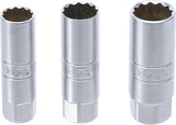 Galvučių rinkinys žvakėms 12 kampų | 10 mm (3/8") | 14 - 16 - 18 mm | 3 vnt. (6858)