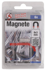 Magnetų rinkinys | ypač stiprūs | Ø 8 mm | 6 vnt. (79907)