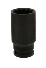 Galvutė ilga smūginė plonasienė 12 kampų | 12,5 mm (1/2") | 30 mm (KR121030)