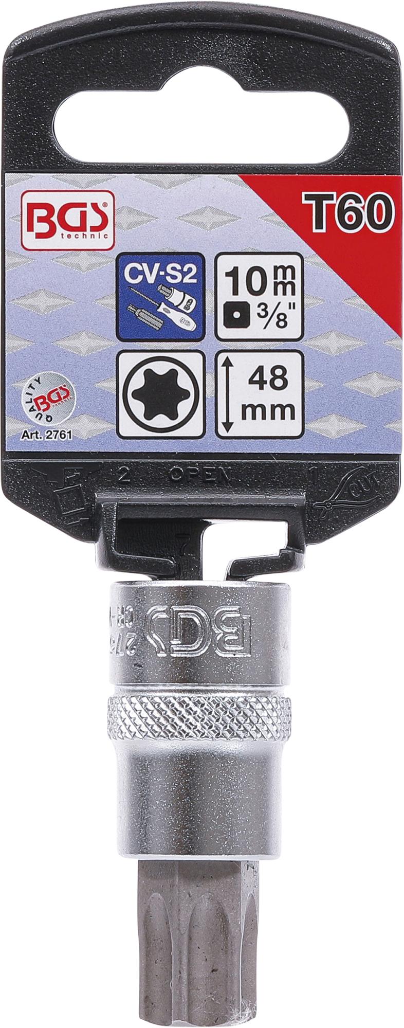 Antgalis įpresuotas į galvutę | 10 mm (3/8") | T-Star (Torx) T60 (2761)