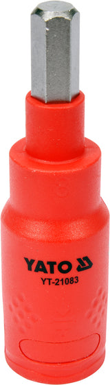 Izoliuotas antgalis elektrikui H8x75mm, 3/8" VDE (YT-21083)