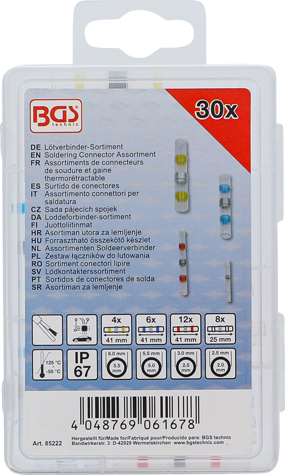 Litavimo jungčių asortimentas | su susitraukiančiu vamzdeliu | 30 vnt. (85222)