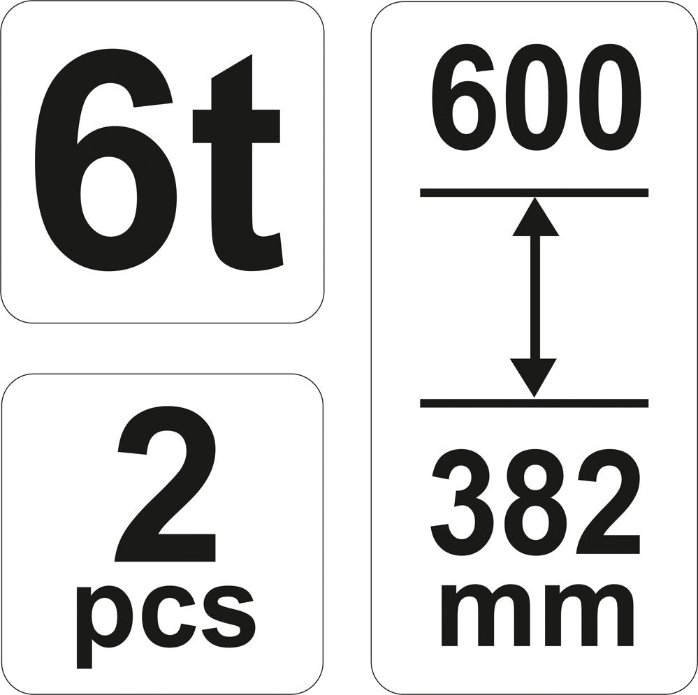 Atrama automobiliui 6 t | 382-600 mm | 2 vnt. (YT-17312)