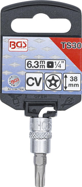 Antgalis 1/4" įpresuotas į galvutę su skyle, penkiakampis TS30x38mm (5184-TS30)
