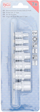 Galvučių rinkinys E-Tipas | 6.3 mm (1/4") / 10 mm (3/8") | E6 - E16 | 7 vnt. (2027)