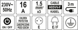Elektrinis ilgintuvas | 4 lizdai | 1,5 mm2 | 3 m (72354)