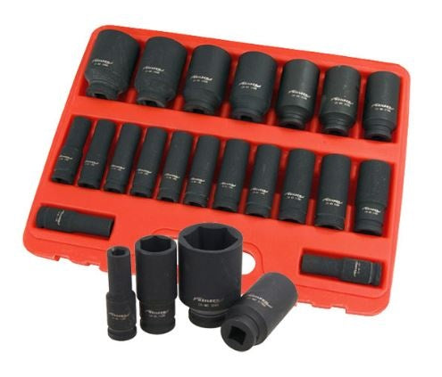 IMPACT SOCKET SET LONG | 12.5 MM (1/2") | 10-38 MM | 20 PCS. (SK1220)