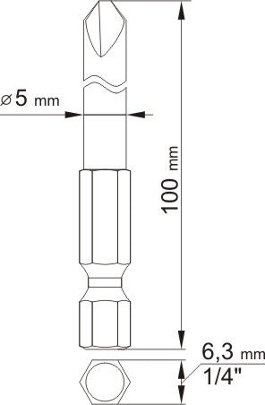 Antgaliai kryžminiai trikampiai 1/4", 2vnt, : NR1 X100MM; NR3 X100MM (YT-0496)