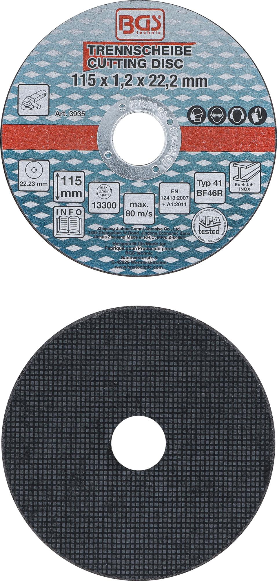 Pjovimo diskai iš nerūdijančiam plienui | Ø 115 x 1,0 x 22,2 mm | 5 vnt. (3935)
