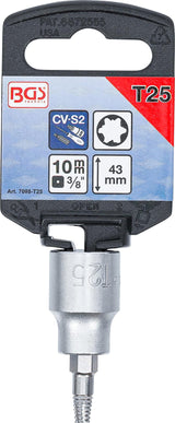 Sraigtinis ištraukimo antgalis | 10 mm (3/8") | pažeistam T-Star (Torx) T25 (7098-T25)