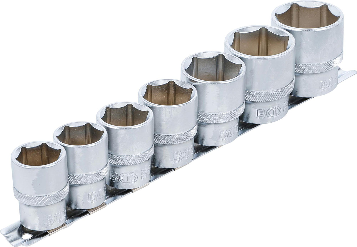 Galvučių rinkinys, šešiakampės | 12,5 mm (1/2") | 20 - 32 mm | 7 vnt. (9108)