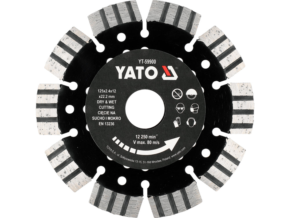 Deimantinis pjovimo diskas gelžbetoniui | 125X12X22.23mm (YT-59900)