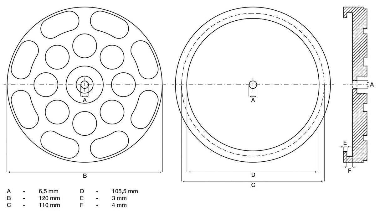 RUBBER PAD | FOR AUTO LIFTS | Ø 120 MM (7051)
