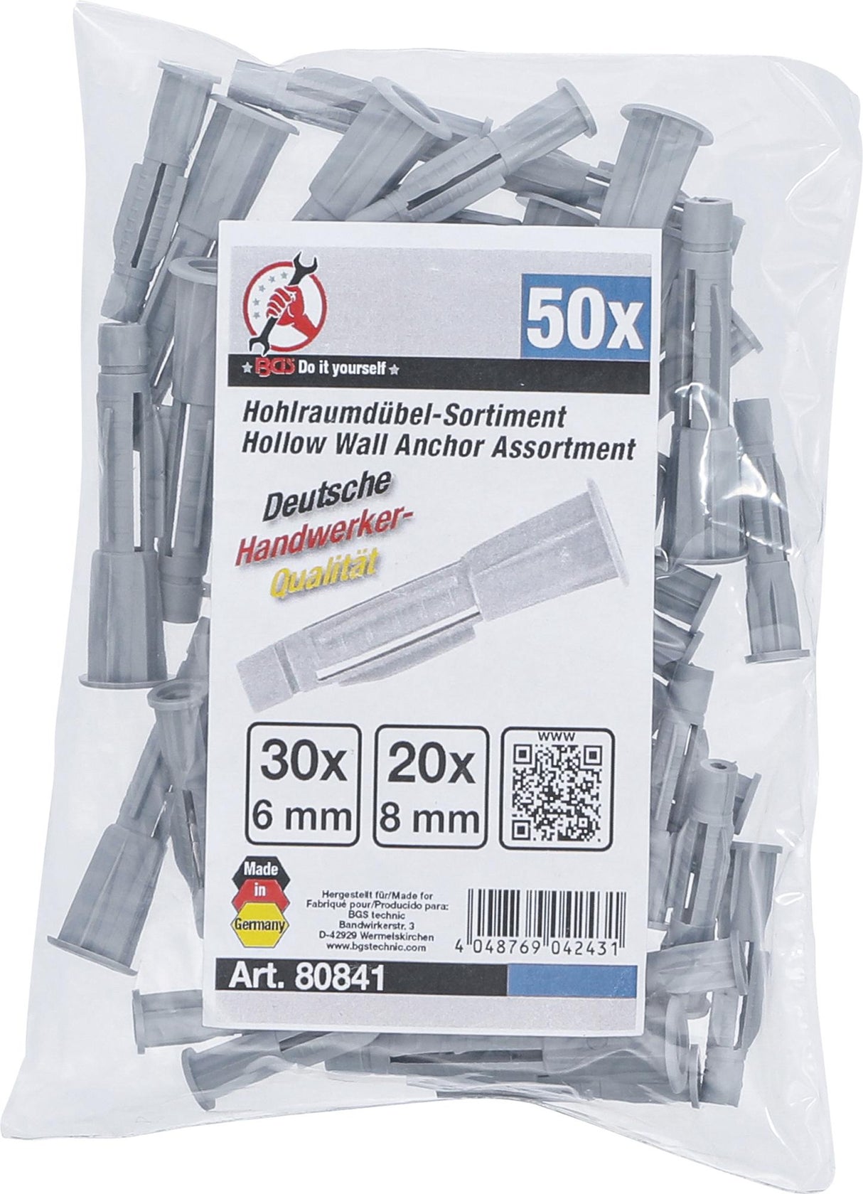 HOLLOW WALL ANCHOR ASSORTMENT | 50 PCS. (80841)