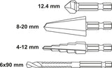 Frezų metalui rinkinys | HSS 4241 | 1/4" (6.3 mm) antgalis | 4 vnt (YT-44705)