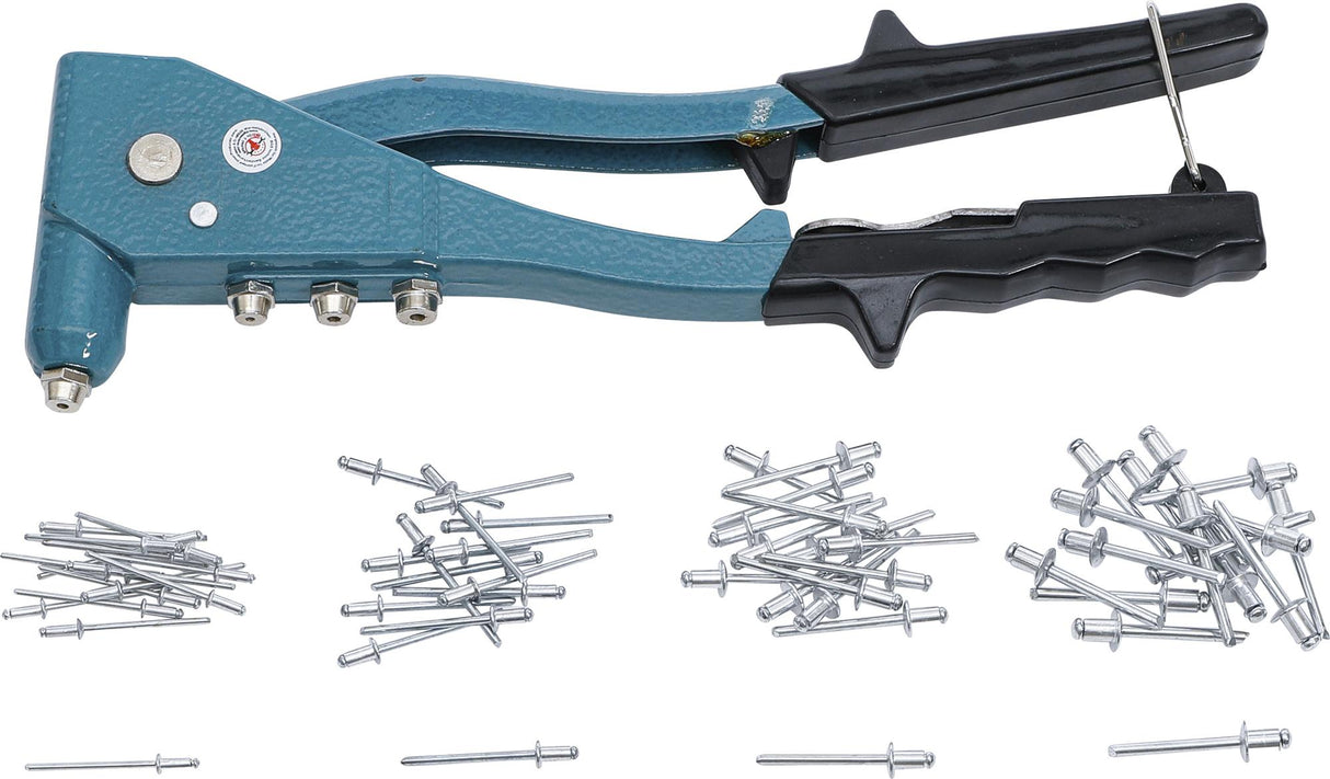 Kniediklis su kniedžių rinkiniu | 2.4 / 3.2 / 4.0 / 4.8 mm | 60 vnt (401)