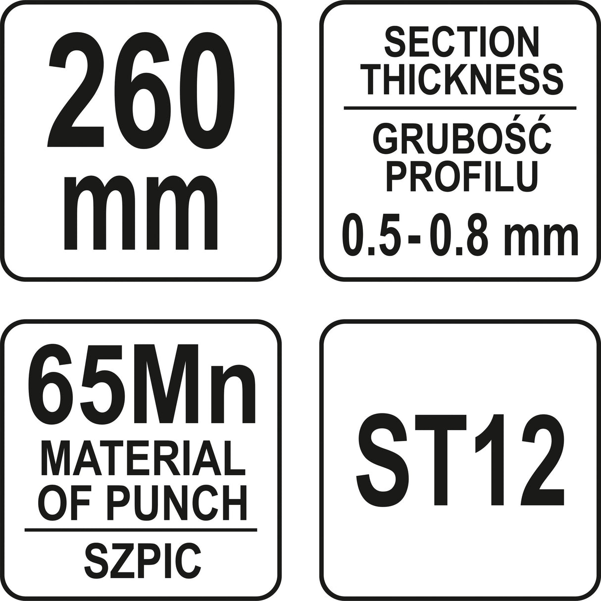 Replės profilių sujungimui | 260 mm (YT-51312)