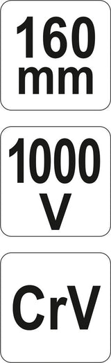 Replės aukštos įtampos laidams 160mm, VDE 1000V (YT-21160)