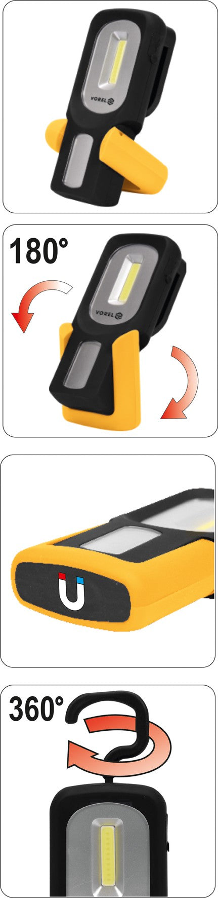 Darbo lempa akumuliatorinė | Li-Ion COB LED | 3W | USB (82723)