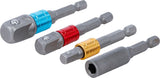 Adapterių rinkinys | spalvoti | 6.3 mm (1/4") | 6.3 mm (1/4") / 10 mm (3/8") / 12,5 mm (1/2") | 4 vnt. (20814)