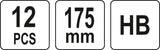 Staliaus pieštukai | 175 mm | 12 vnt. (YT-692612)