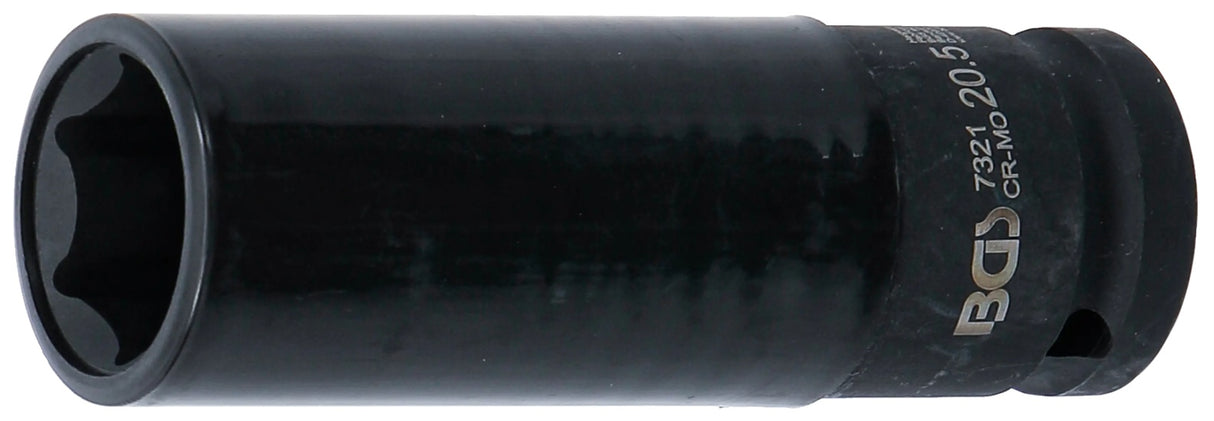 IMPACT SOCKET, LONG, THIN-WALLED | WITH PLASTIC PROTECTION | 12.5 MM (1/2") | 20.5 MM (7321)