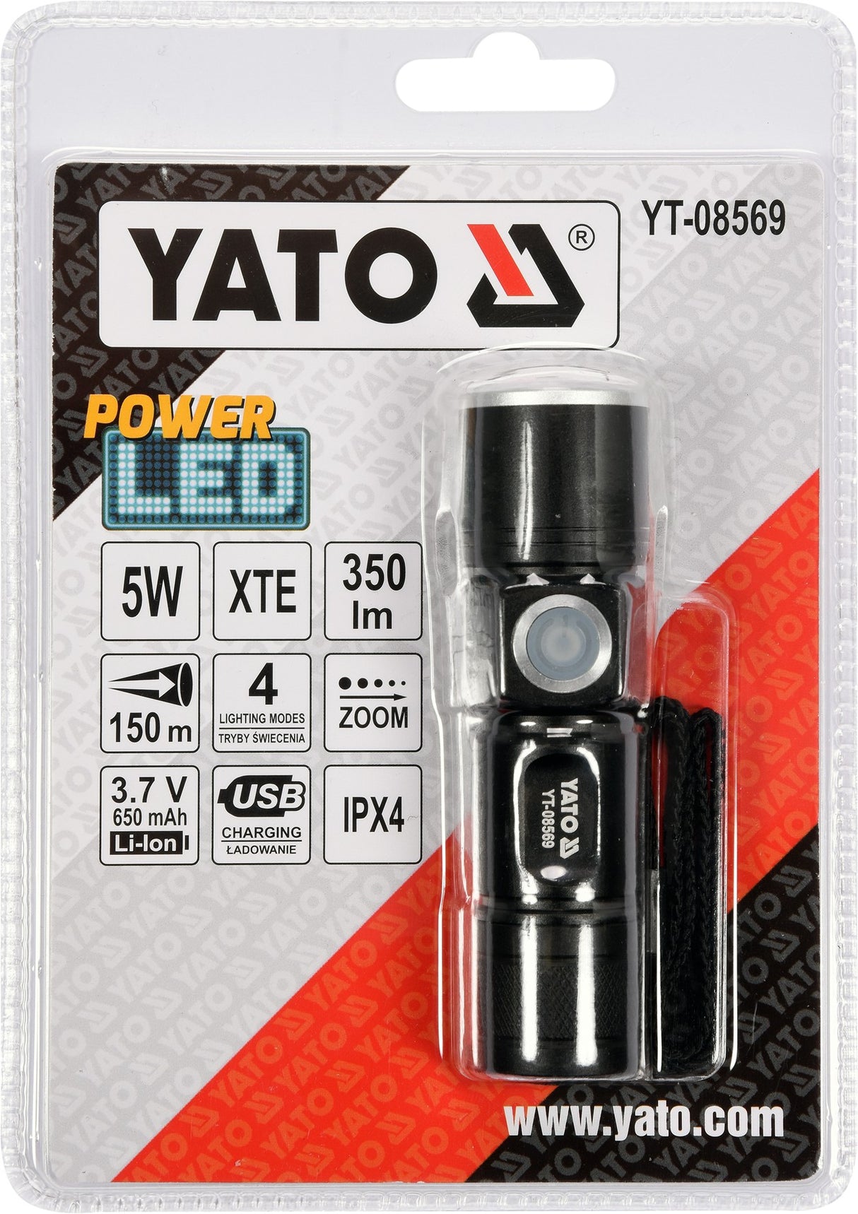 Žibintuvėlis XT-E CREE 5W USB, 94X27MM Akumuliatorinis (YT-08569)