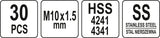 Sriegio remonto rinkinys | M10 x 1.5 | 30 vnt. (YT-17634)