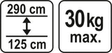 Teleskopinė atrama įtvaras | 125-290 cm (YT-64552)