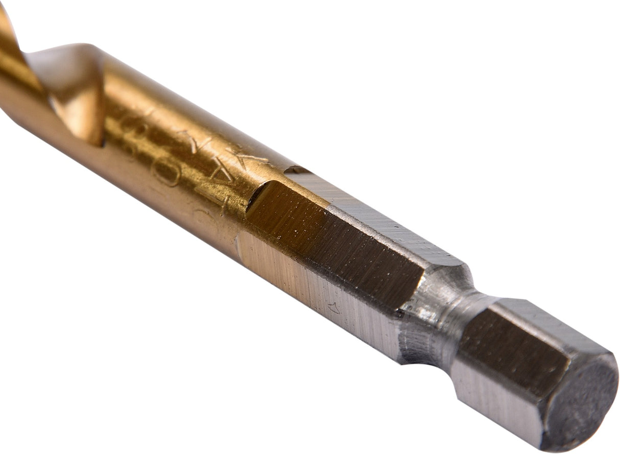 Grąžtas metalui su Hex 6.3 mm (1/4") galu HSS-TiN | 7.0 mm (YT-44766)