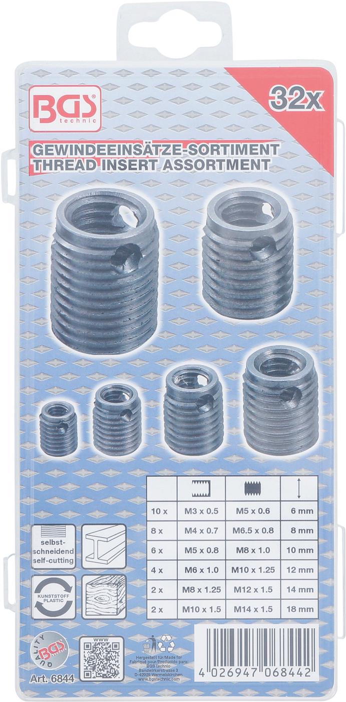 THREAD INSERT ASSORTMENT | SELF-TAPPING | 32-PCS. (6844)