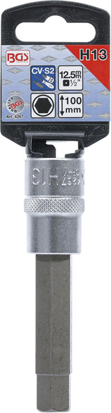 Бита запрессованная в головку | длина 100 mm | 12.5 mm (1/2") | шестигранник 13 mm