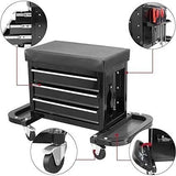 TOOL CABINET / STOOL WITH 3 DRAWERS AND FOLDABLE 2 TRAYS / SHELVES (V7031)