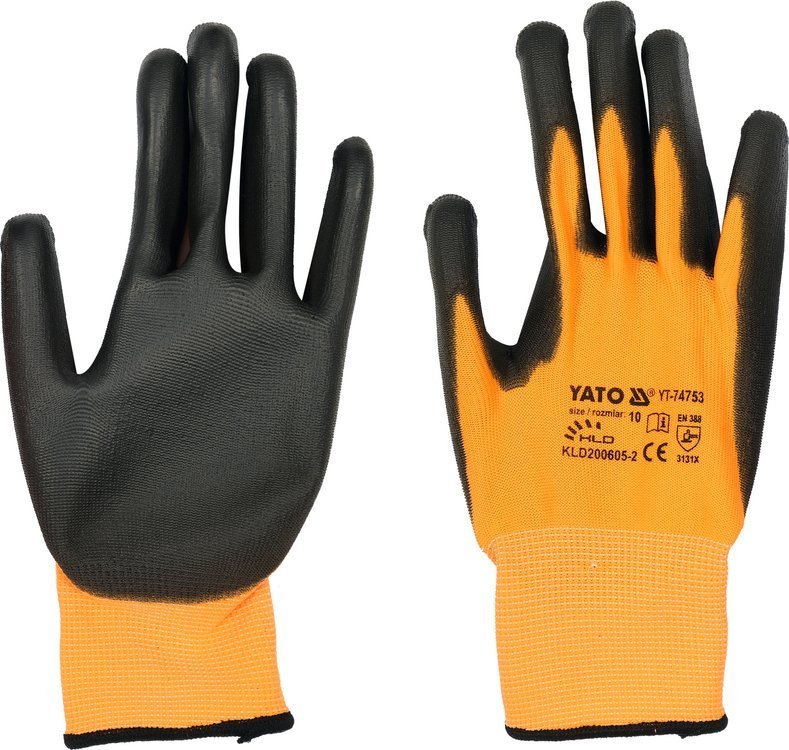 SAFETY GLOVES TOUCHSCREEN FINGERS PU S.10 (YT-74753)