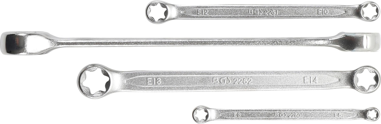 Raktų rinkinys E tipo (torx) galvutėmis | E6xE8 - E20xE24 | 4 vnt. (2264)