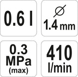 Краскопульт | HVLP | 600 см³ | Ø 1.4 mm