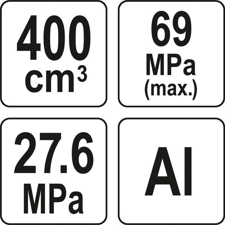 Rankinis tepimo pistoletas | sustiprinta konstrukcija | kasetės | 400 cm³ (YT-07046)