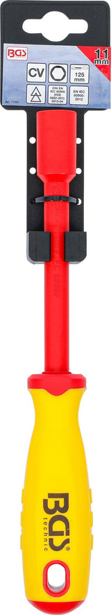VDE SOCKET SCREWDRIVER | HEXAGON | 11 MM | BLADE LENGTH 125 MM (71091)