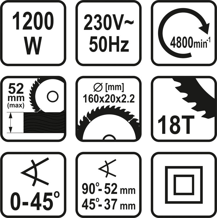 Elektrinis diskinis pjūklas 1200W | 160 mm (79254)
