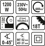Elektrinis diskinis pjūklas 1200W | 160 mm (79254)