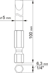 Antgaliai plokšti 1/4", 2vnt, : 4X100MM; 5X100MM (YT-0484)