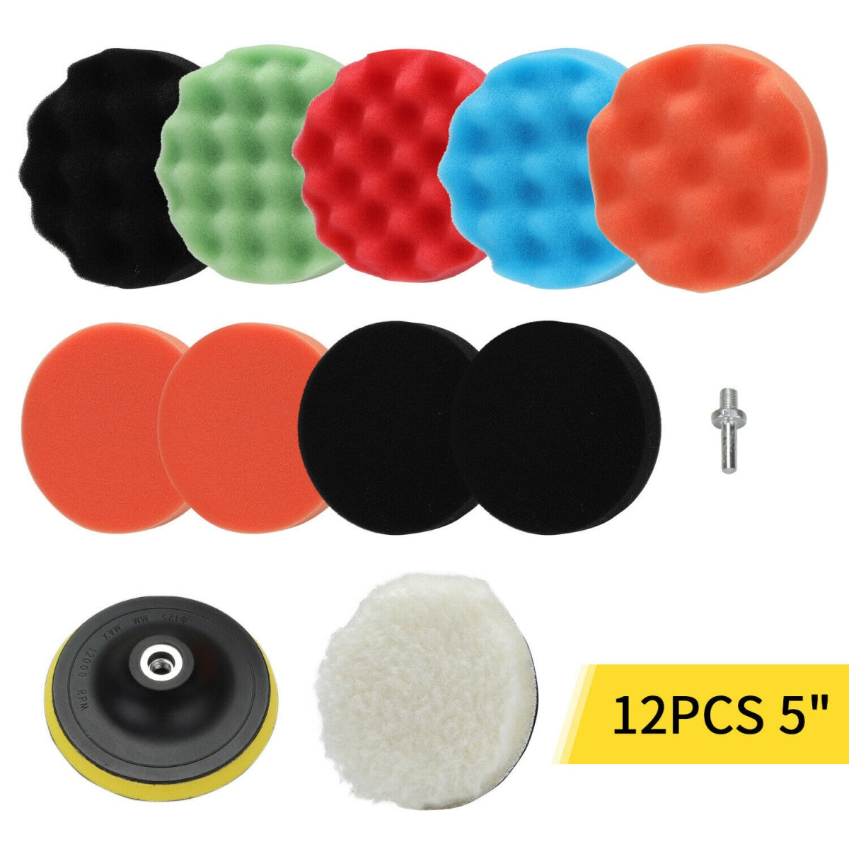 Poliravimo padų rinkinys | Ø 125 mm | 12 vnt. (BK1004)