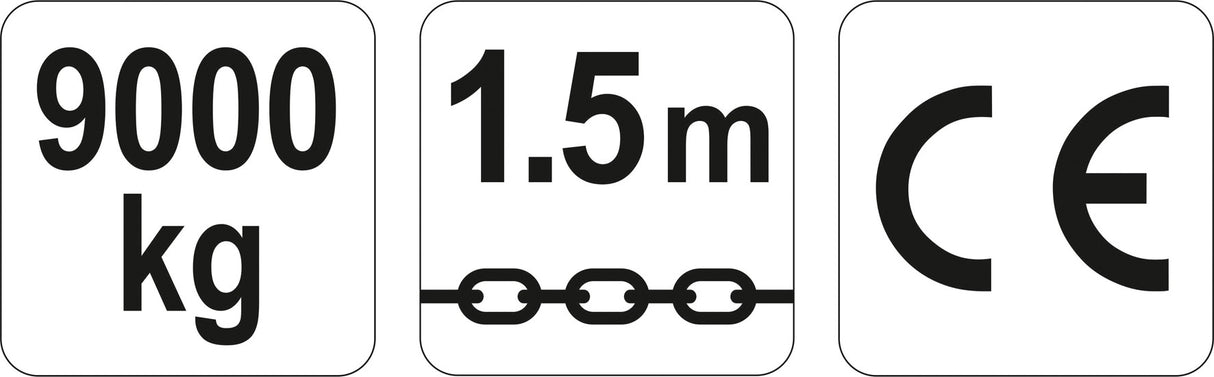 Цепная лебёдка с рычагом | 1,5 m | 9,0 t