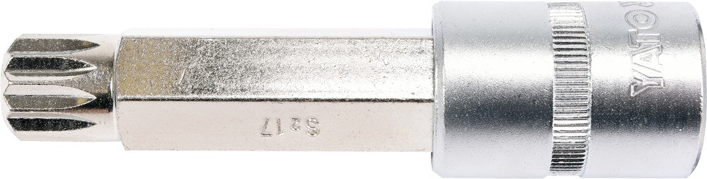 SOCKET BIT SPLINE 1/2" M17 L100MM (YT-04357)