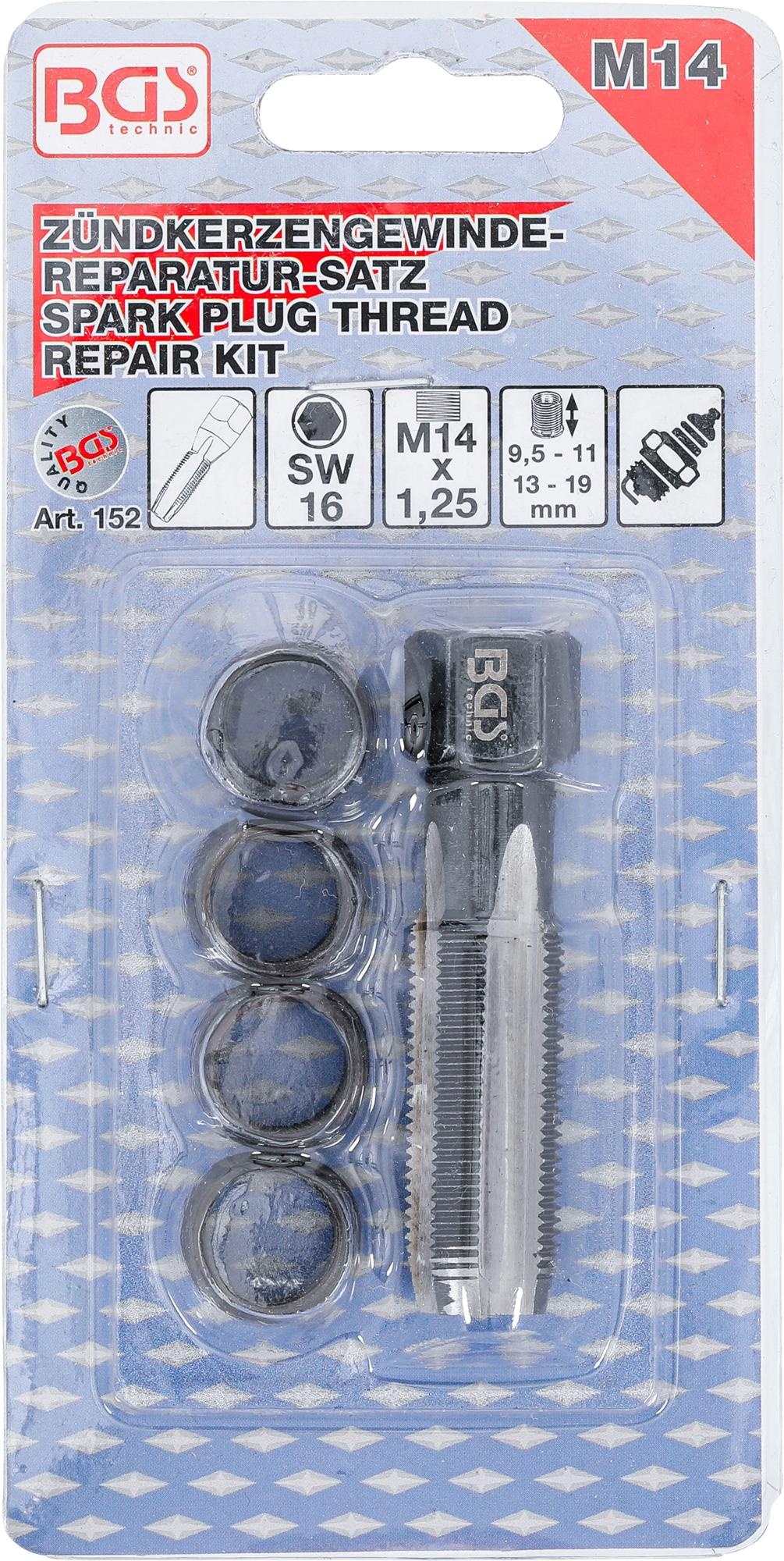 Žvakės  sriegio remonto rinkinys | M14 x 1,25 mm | 5 vnt. (152)