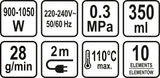 Valymo garais įrenginys | 10 aksesuarų | 900-1050 W (67200V)